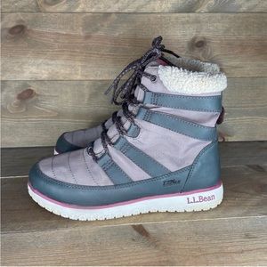 LL Bean Women's Ultralight Quilted Insulated Boots, Lace-Up, size 9